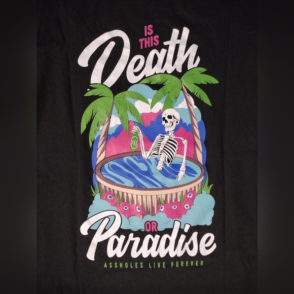 Black Graphic Skeleton Design Tee NWOT - Picture 9 of 9